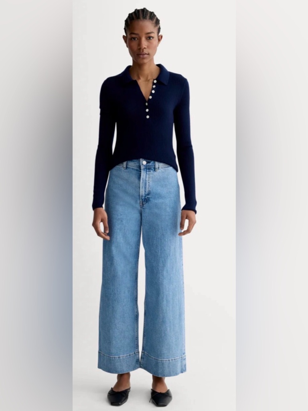Everlane The Mariner Cropped Jean - High Rise Wide Leg